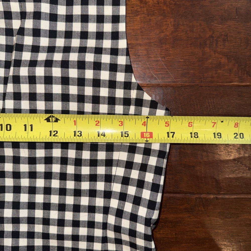 Madewell Single-Breasted Crewneck Vest Size 4 Black White Check Lined NWT - Picture 8 of 10
